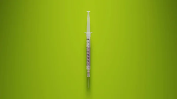 Medicina Jeringa Verde Vacunación Aguja Inyección Medicina Salud Illustration Render — Foto de Stock