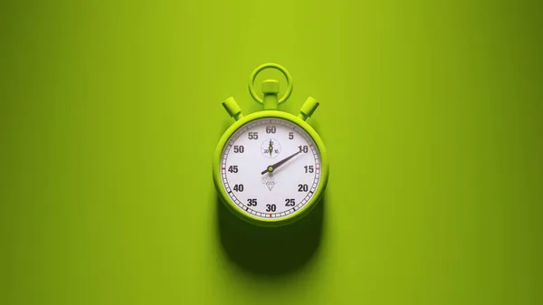 Green Stopwatch Time Clock Alarm Watch White Face Timer Zelené — Stock fotografie