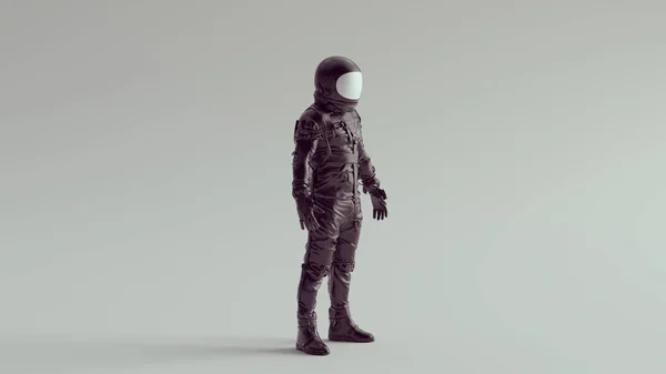 Black Astronaut White Helmet Visor Quarter View Spaceman Vintage Space — 스톡 사진