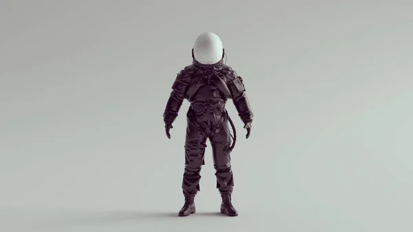Black Astronaut Cosmonaut White Helmet Visor Front View Spaceman Vintage — стоковое фото