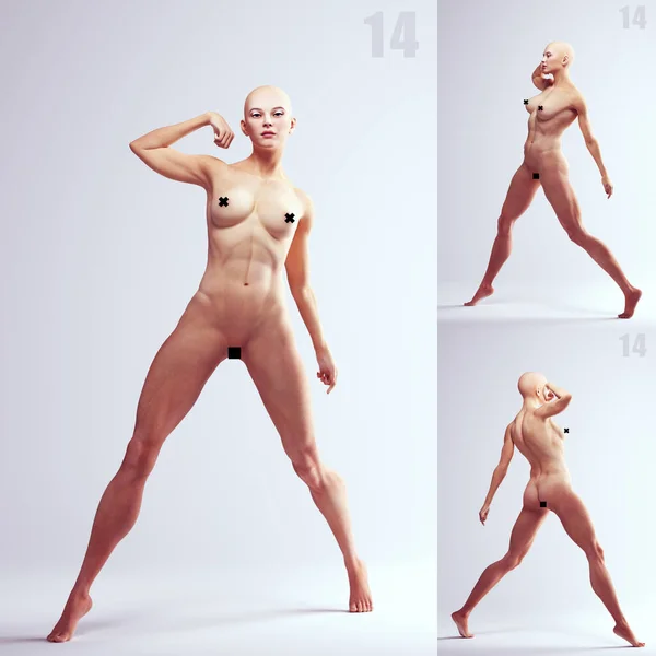 Woman Body Fashion Pose Artist Model Vogue Reference Beauty Wide — Stockfoto