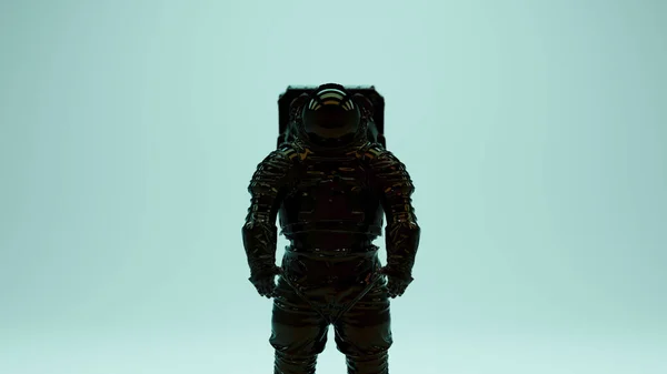 Shiny Black Spacewalk Astronaut Cosmonaut Space Man Woman Red Blue — Stockfoto