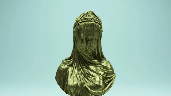 Brass Gold Bronze Statue Religion Sculpture Woman Mary Art Ancient — стокове фото