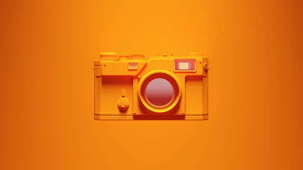 Pomarańczowy Aparat Fotograficzny Wyposażenie Vintage Design Retro Technologia Jasnym Tłem — Zdjęcie stockowe