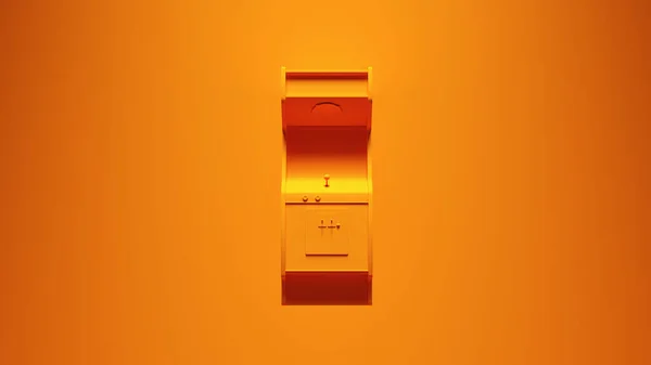 Πορτοκαλί Arcade Machine Ζωντανό Πορτοκαλί Φόντο Απεικόνιση Καθιστούν — Φωτογραφία Αρχείου