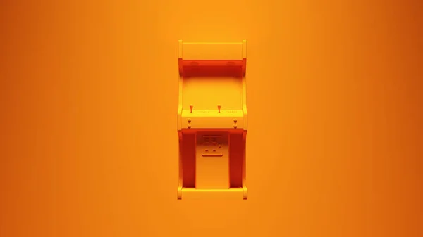 Orange Arcade Machine Mit Leuchtend Orangefarbenem Hintergrund Illustration Renderer — Stockfoto