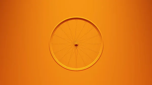 Orange Wheel Tyres Spokes Cycle Transport Healthy Exercise Lifestyle Illustration — Stock Photo, Image