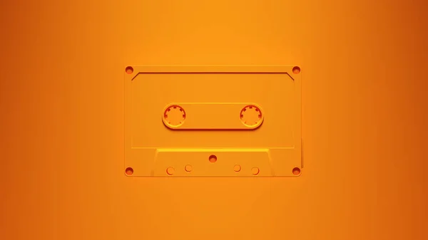 Πορτοκαλί Κασέτα Κασέτα Παλιά Ρετρό Μουσική Ήχου Πορτοκαλί Φόντο Εικόνα — Φωτογραφία Αρχείου