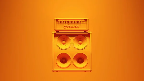 Haut Parleurs Concert Orange Empilent Équipement Audio Musique Vintage Stéréo — Photo
