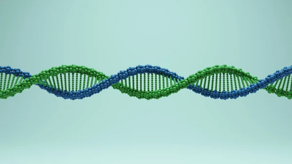 Dna Double Helix Spiral Molecule Science Biology Research Blue Green — Stock Photo, Image