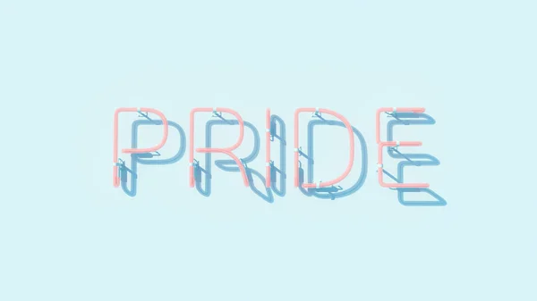 Parlak Pastel Mavisi Üzerine Gurur Pembe Neon Mektupları Yaz Mutluluk — Stok fotoğraf