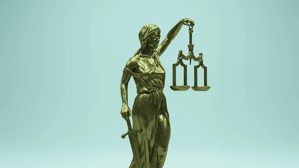 Χάλκινο Lady Justice Άγαλμα Gold Δικαστικό Σύστημα Παραδοσιακή Γλυπτική Ζυγαριά — Φωτογραφία Αρχείου