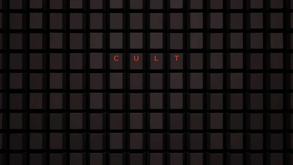 Online Cult Concept Illuminated Orange Keys Black Keyboard Grid Wall — Φωτογραφία Αρχείου