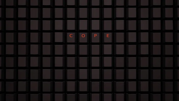 Online Cope Concept Illuminated Orange Keys Black Keyboard Grid Wall — Stok fotoğraf