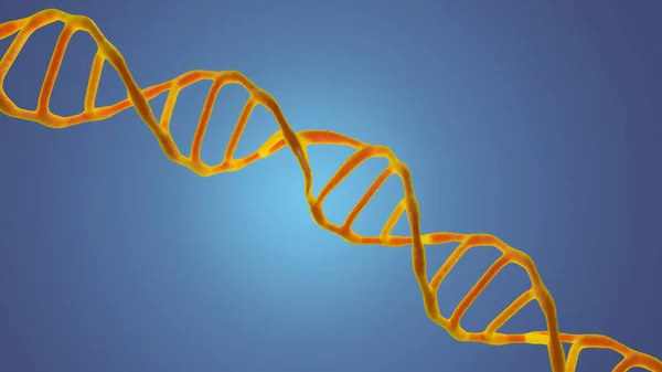 Esta Cena Examina Moléculas Dna Sob Microscópio Contra Fundo Azul — Fotografia de Stock