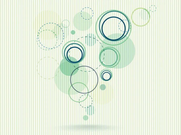 Light green background of the circles of different diameters — Stock Vector