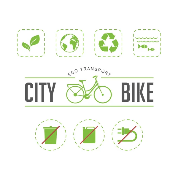 Transporte Ecológico Una Ilustración Que Demuestra Los Méritos Una Bicicleta — Vector de stock