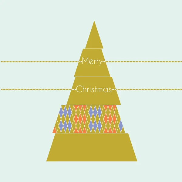 Üzerinde Mutlu Noeller Yazan Stilize Noel Ağacı Zincirdeki Mücevherler — Stok Vektör