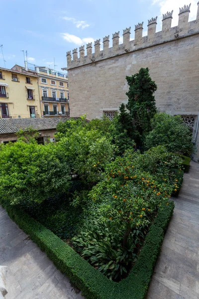 Valência Espanha 2022 Jardim Bolsa Seda Lonja Seda Valência Espanha — Fotografia de Stock