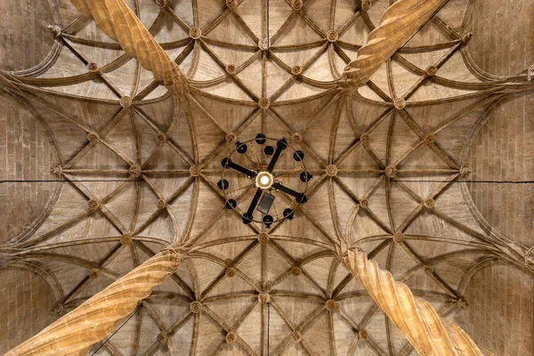 Valencia, İspanya - 05 05 05 2022: Valencia, İspanya 'da güneşli bir bahar gününde Lonja de la Seda İpek Borsası.