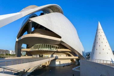 Valencia, İspanya - 05 05 05 2022: Valencia Sanat ve Bilim Şehri 'nde Sanat Sarayı (Palau de les Arts Reina Sofia).