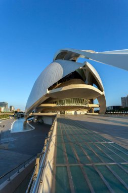 Valencia, İspanya - 05 05 05 2022: Valencia Sanat ve Bilim Şehri 'nde Sanat Sarayı (Palau de les Arts Reina Sofia).