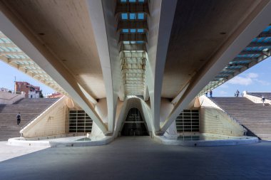 Valencia, İspanya - 05 06 2022: Valencia Sanat ve Bilim Şehri 'nde Sanat Sarayı (Palau de les Arts Reina Sofia).