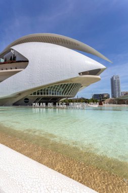 Valencia, İspanya - 05 07 2022: Valencia Sanat ve Bilim Şehri 'nde Sanat Sarayı (Palau de les Arts Reina Sofia).