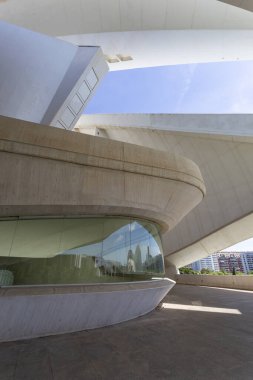 Valencia, İspanya - 05 07 2022: Valencia Sanat ve Bilim Şehri 'nde bulunan Sanat Sarayı (Palau de les Arts Reina Sofia)..