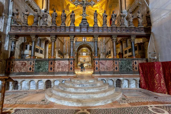Veneza Itália 2022 Entrada Capela Mor Basílica São Marcos Veneza Fotografias De Stock Royalty-Free