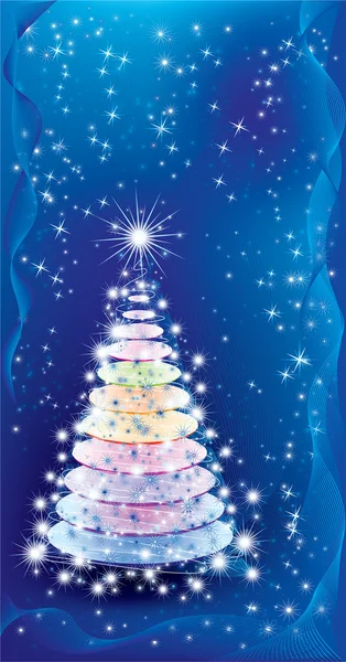 Işıklı Noel ağacı — Stok Vektör