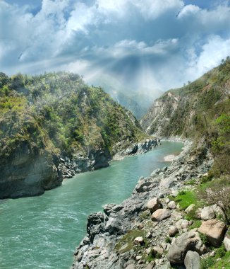dağ alaknanda nehir Kanyon, gaucher, uttarakhand