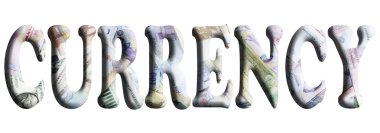 para birimi arka plan ile 3D Finans kelimeler