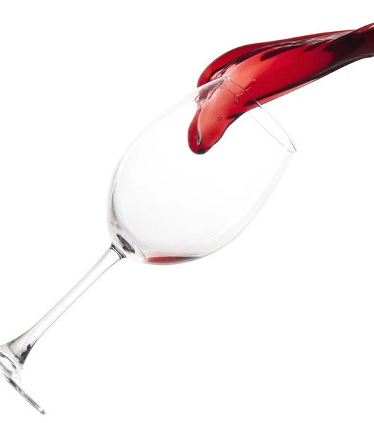 Hæld rødvin i et glas - Stock-foto