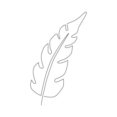 Çizim vektörü. İzole edilmiş bir ikon. Ağaç Yaprakları. Doğrusal sanat öğesi tasarla. Düz dizayn. Tek satırlık nesne.