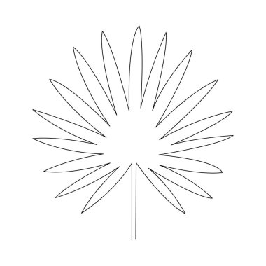 Çizim vektörü. İzole edilmiş bir ikon. Ağaç Yaprakları. Doğrusal sanat öğesi tasarla. Düz dizayn. Tek satırlık nesne.