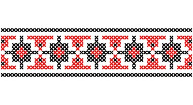 Slavic traditional black and white ornament from Eastern Europe