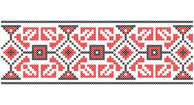 Slavic traditional black and white ornament from Eastern Europe