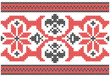 Slavic traditional black and white ornament from Eastern Europe