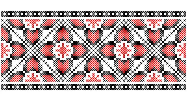 Slavic Traditional Black White Ornament Eastern Europe — 图库矢量图片