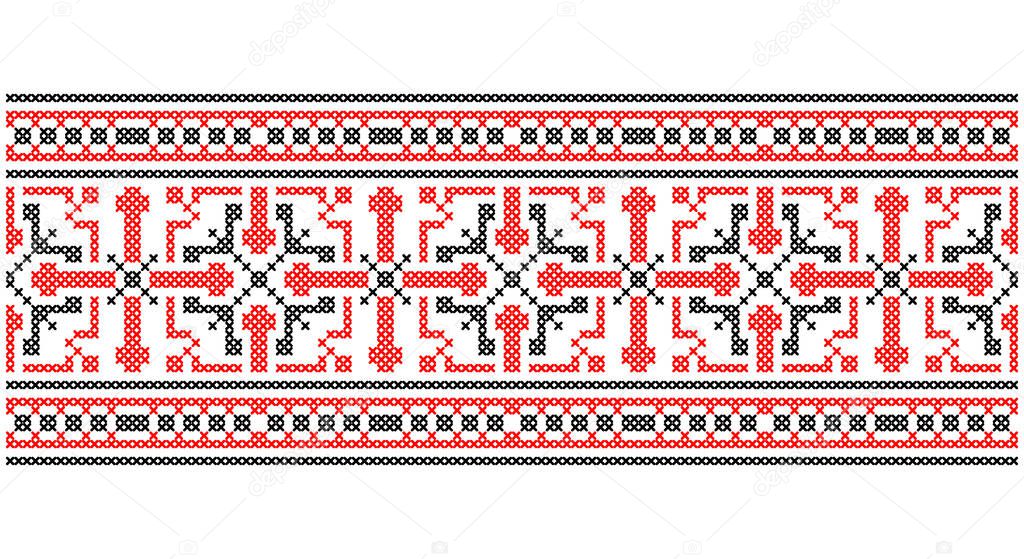 Slavic traditional black and white ornament from Eastern Europe