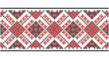 Border element. Traditional Ukrainian, folk art knitted embroidery pattern - Vyshyvanka.