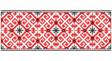 Border element. Traditional Ukrainian, folk art knitted embroidery pattern - Vyshyvanka.