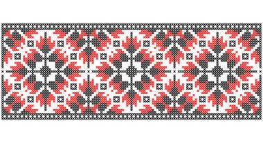 Border element. Traditional Ukrainian, folk art knitted embroidery pattern - Vyshyvanka.