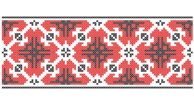 Border element. Traditional Ukrainian, folk art knitted embroidery pattern - Vyshyvanka.