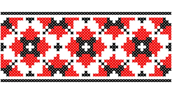 Ukrainian Belarusian Retro Folk Art Vector Seamless Pattern Cross Stitch — Vector de stock