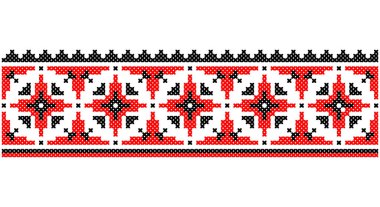 Slavic ornament Eastern Europe, repetitive decoration in red and black