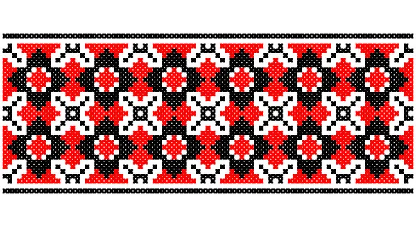 Slavic Ornament Eastern Europe Repetitive Decoration Red Black — 图库矢量图片