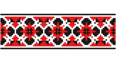 Ukraynalı, Belarus nakışlı vektör dikişsiz desen, halk sanatı tarafından teşvik edilen çapraz dikiş süsü - Vyshyvanka.