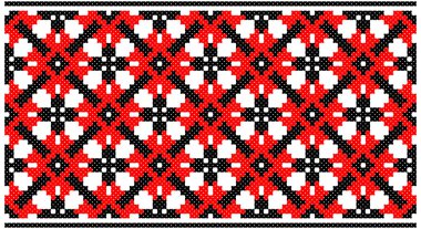 Ukraynalı, Belarus nakışlı vektör dikişsiz desen, halk sanatı tarafından teşvik edilen çapraz dikiş süsü - Vyshyvanka.